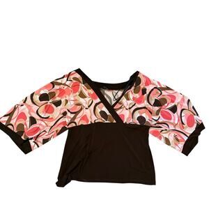 Y2K I.N. Studio Abstract Babydoll Top Size L